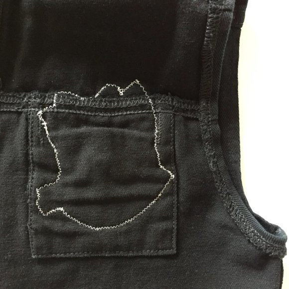 Cats in Love - Cropped Denim Vest - Embroidered Patches - XS - Picture 7 of 9